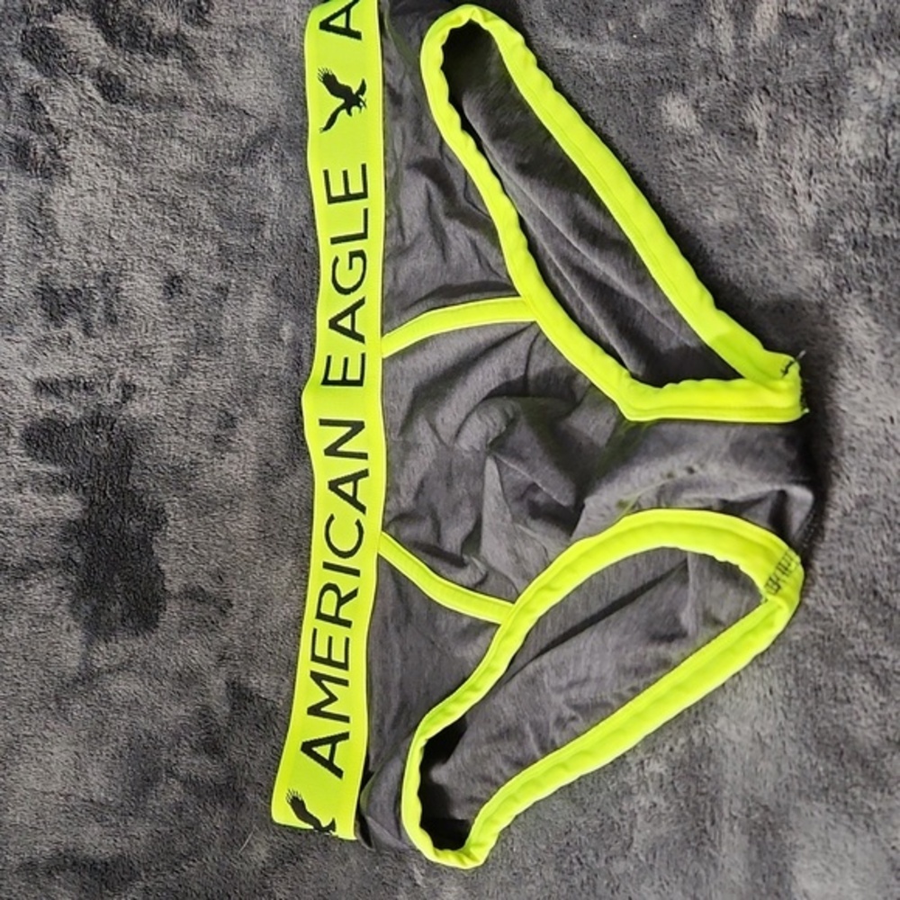 RARE Vintage American Eagle Black & Yellow Microfiber Briefs - Medium